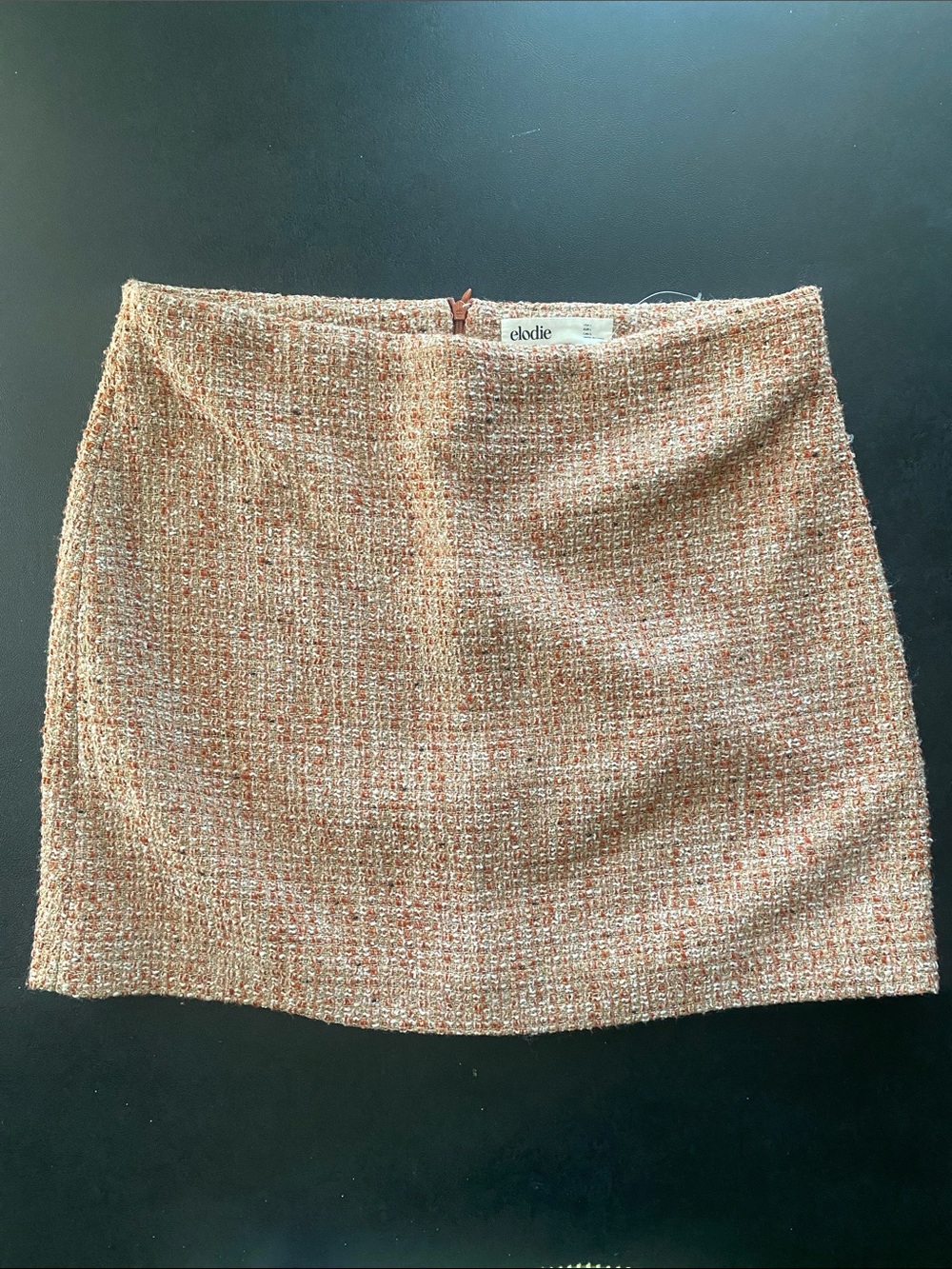 NWOT Elodie Rose Pink/Rust Tweed Mini Skirt